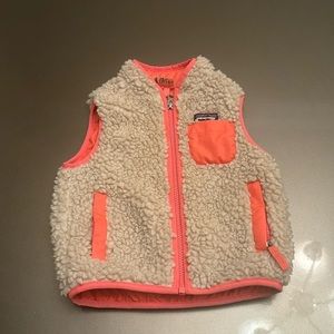 Patagonia Kids Fleece Vest in Cream and Pink